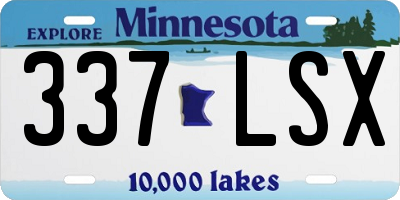 MN license plate 337LSX