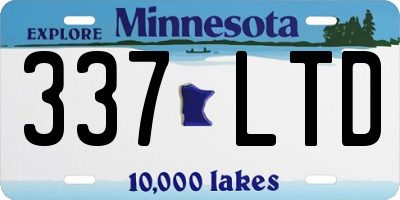 MN license plate 337LTD