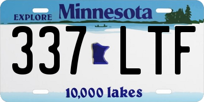 MN license plate 337LTF