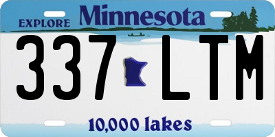 MN license plate 337LTM