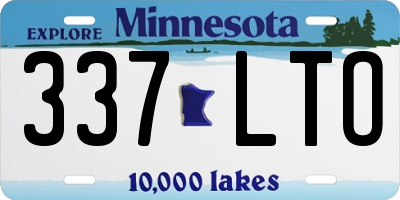 MN license plate 337LTO