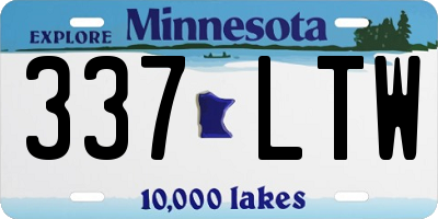 MN license plate 337LTW