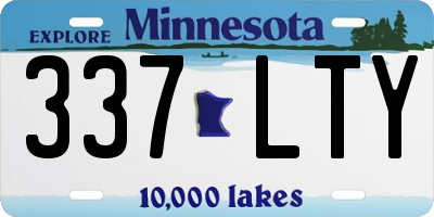 MN license plate 337LTY