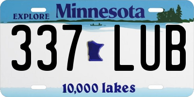 MN license plate 337LUB