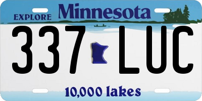 MN license plate 337LUC