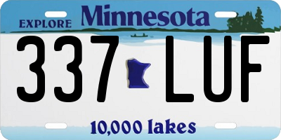 MN license plate 337LUF