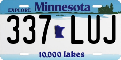 MN license plate 337LUJ