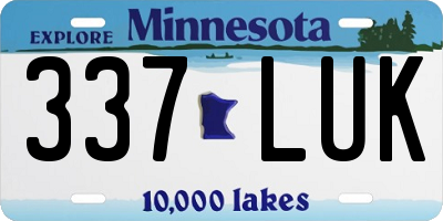 MN license plate 337LUK