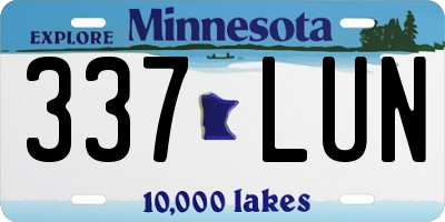 MN license plate 337LUN
