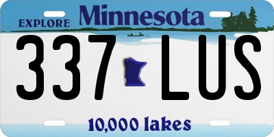 MN license plate 337LUS