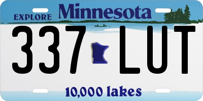 MN license plate 337LUT