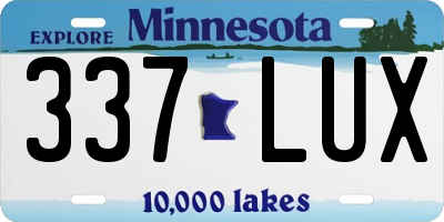 MN license plate 337LUX