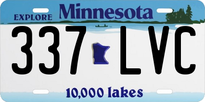 MN license plate 337LVC