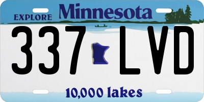 MN license plate 337LVD