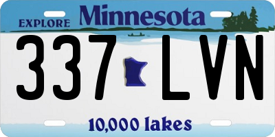 MN license plate 337LVN