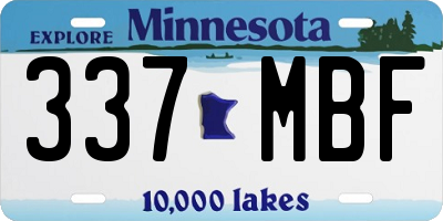 MN license plate 337MBF