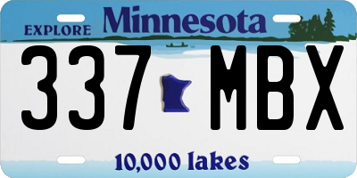 MN license plate 337MBX