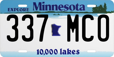 MN license plate 337MCO