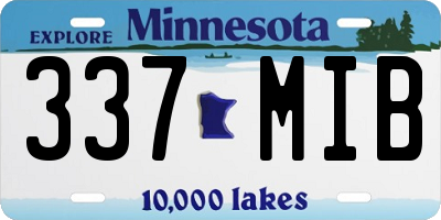 MN license plate 337MIB