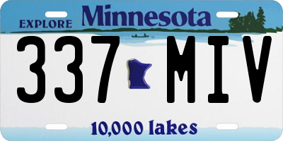 MN license plate 337MIV