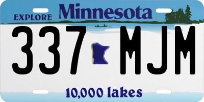 MN license plate 337MJM
