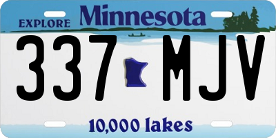 MN license plate 337MJV