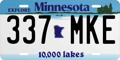 MN license plate 337MKE
