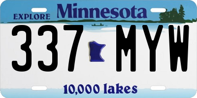 MN license plate 337MYW