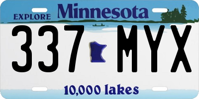 MN license plate 337MYX