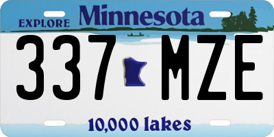 MN license plate 337MZE