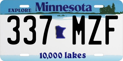 MN license plate 337MZF