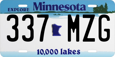 MN license plate 337MZG
