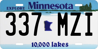 MN license plate 337MZI