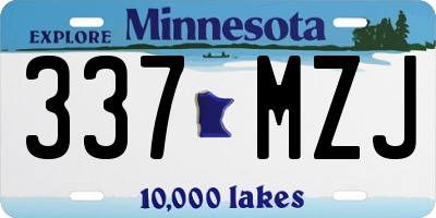 MN license plate 337MZJ