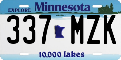 MN license plate 337MZK
