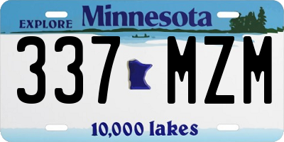 MN license plate 337MZM