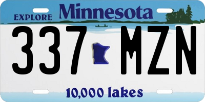 MN license plate 337MZN