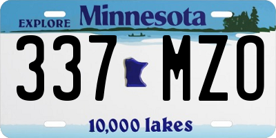 MN license plate 337MZO