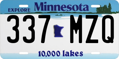 MN license plate 337MZQ
