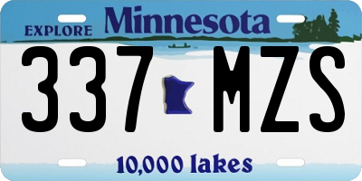 MN license plate 337MZS