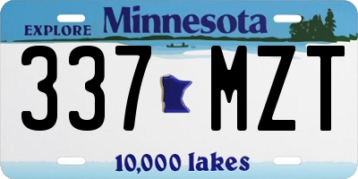MN license plate 337MZT