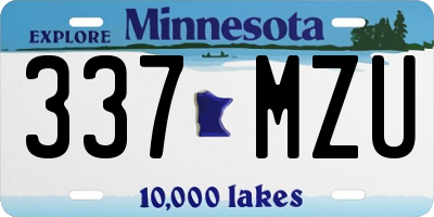 MN license plate 337MZU