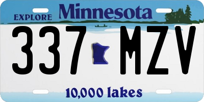 MN license plate 337MZV