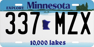 MN license plate 337MZX