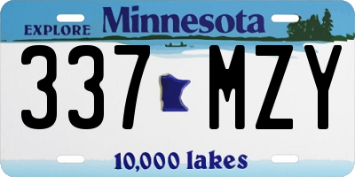 MN license plate 337MZY