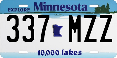 MN license plate 337MZZ