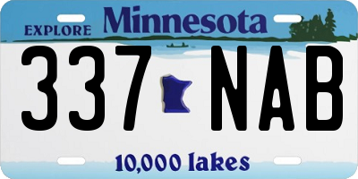 MN license plate 337NAB