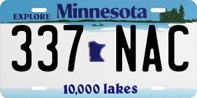 MN license plate 337NAC