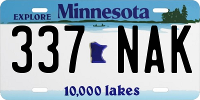 MN license plate 337NAK