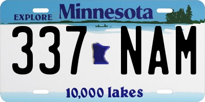 MN license plate 337NAM